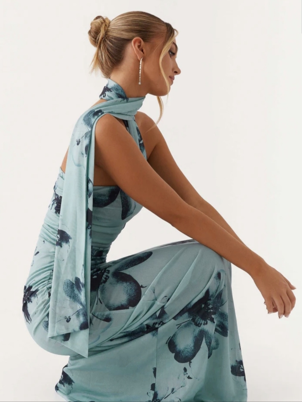 PepperMayo Songbird Maxi Dress Blue Black Floral - Picture 2 of 7